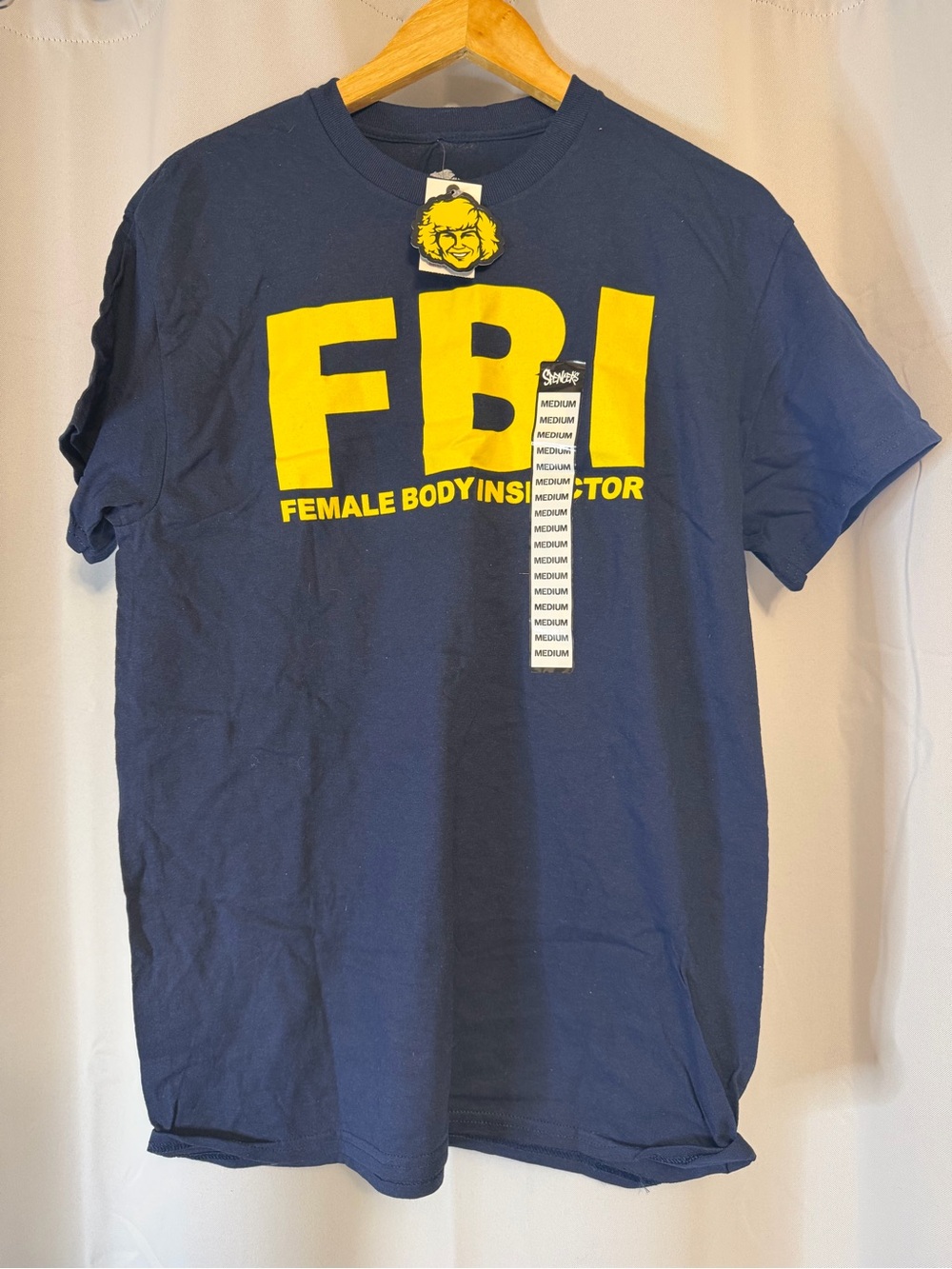 Navy Graphic Short-Sleeve Tee with Yellow 'FBI' Print